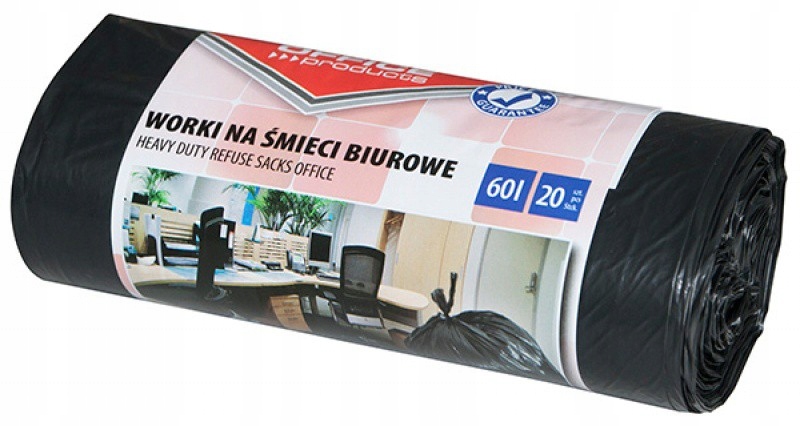 

Worki Na Śmieci 60L 20SZT. Mocne Czarne