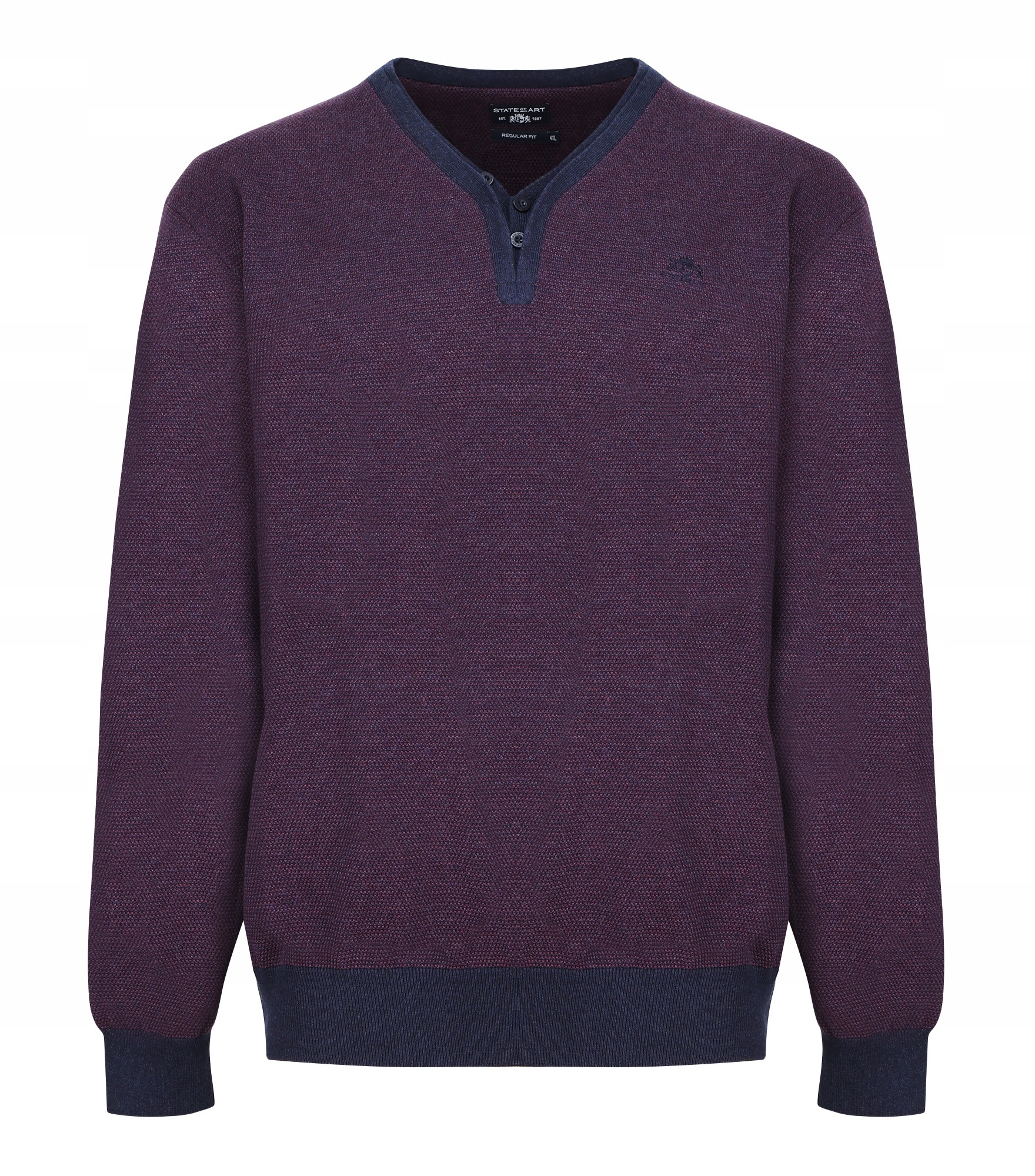 

State Of Art sweter v-neck duży serek bawełna 3XL