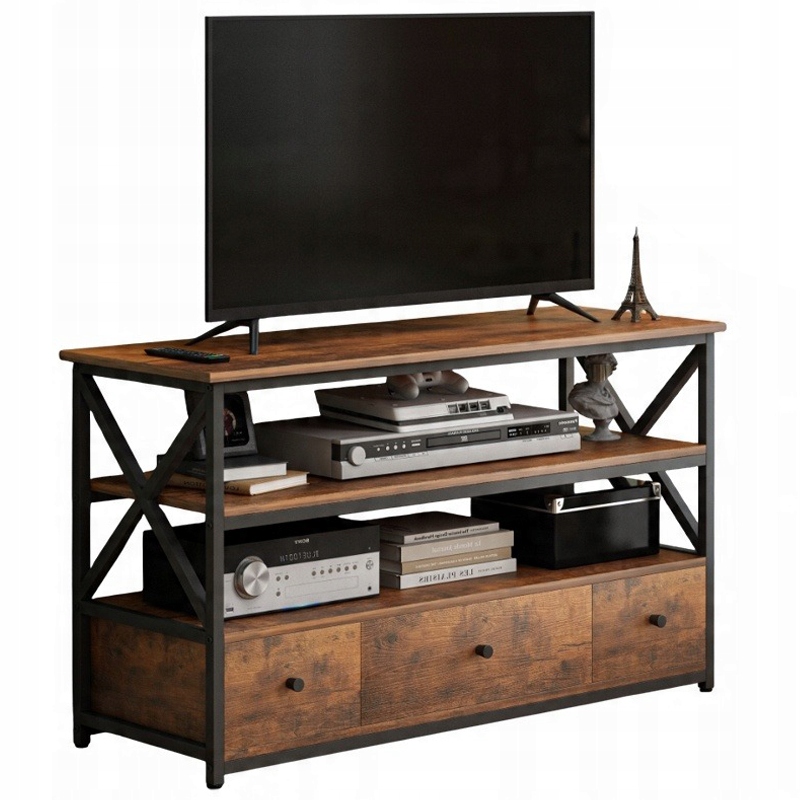 Rtv Skrinka Pod Televízor Loft Komoda Do Obývačky S Policami A Zásuvkami 110 CM