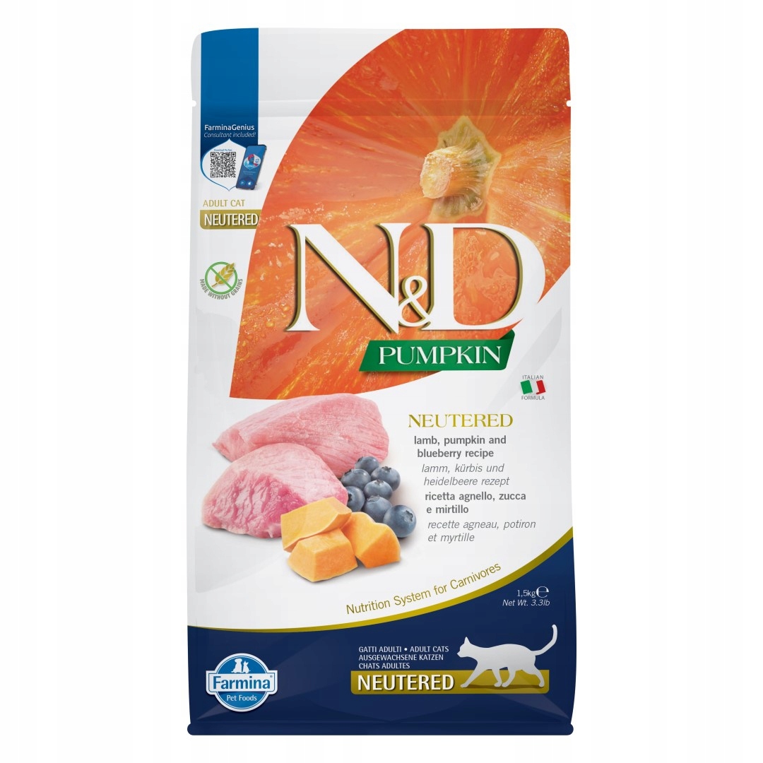 Levně Farmina N&d Neutered 1,5 kg Suché Krmivo s jehněčím masem pro kastrované kočky