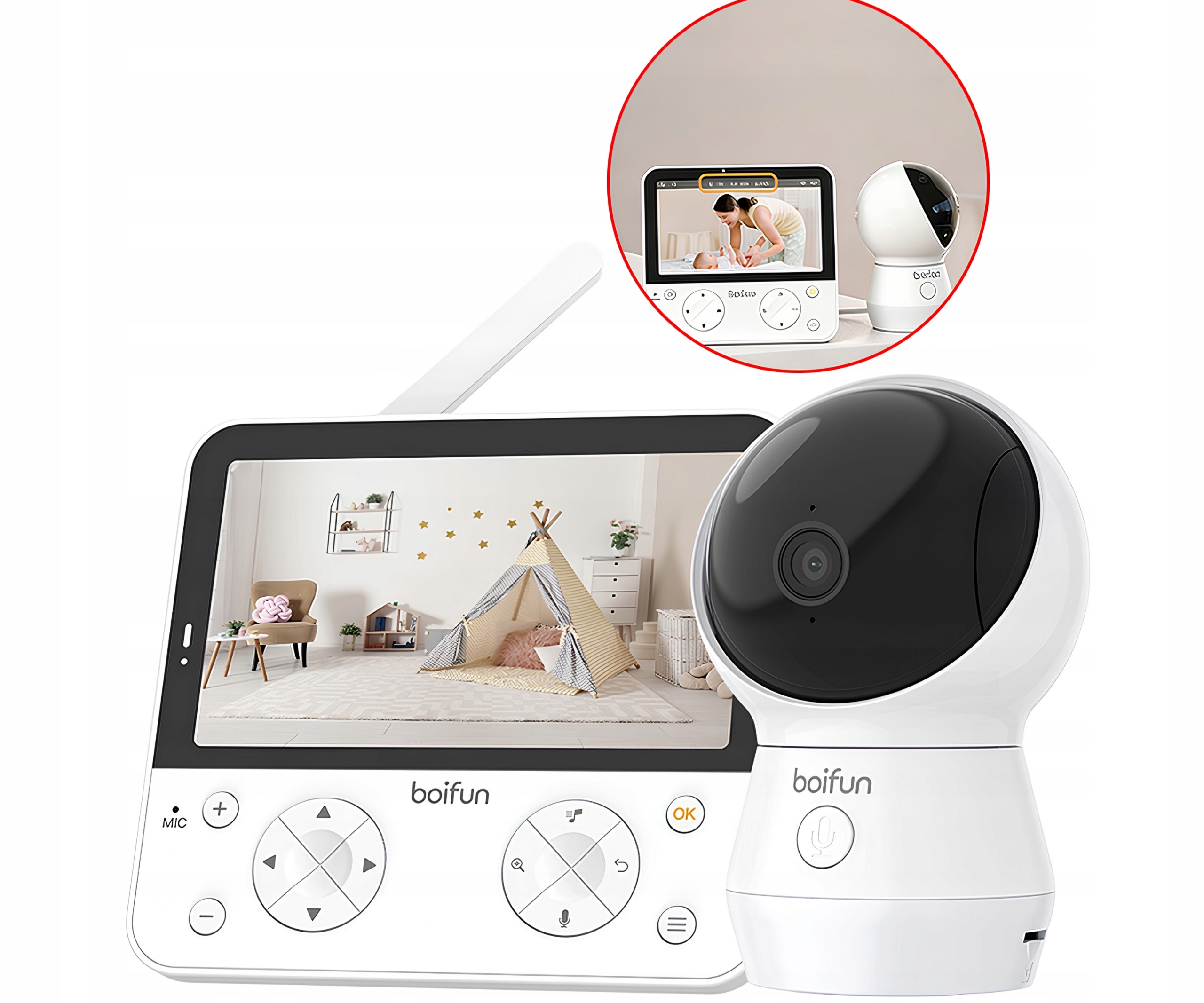 Elektroniczna Niania Boifun 5,5 Ai 4MP 360° Baby Monitor Kamera Smart Pro