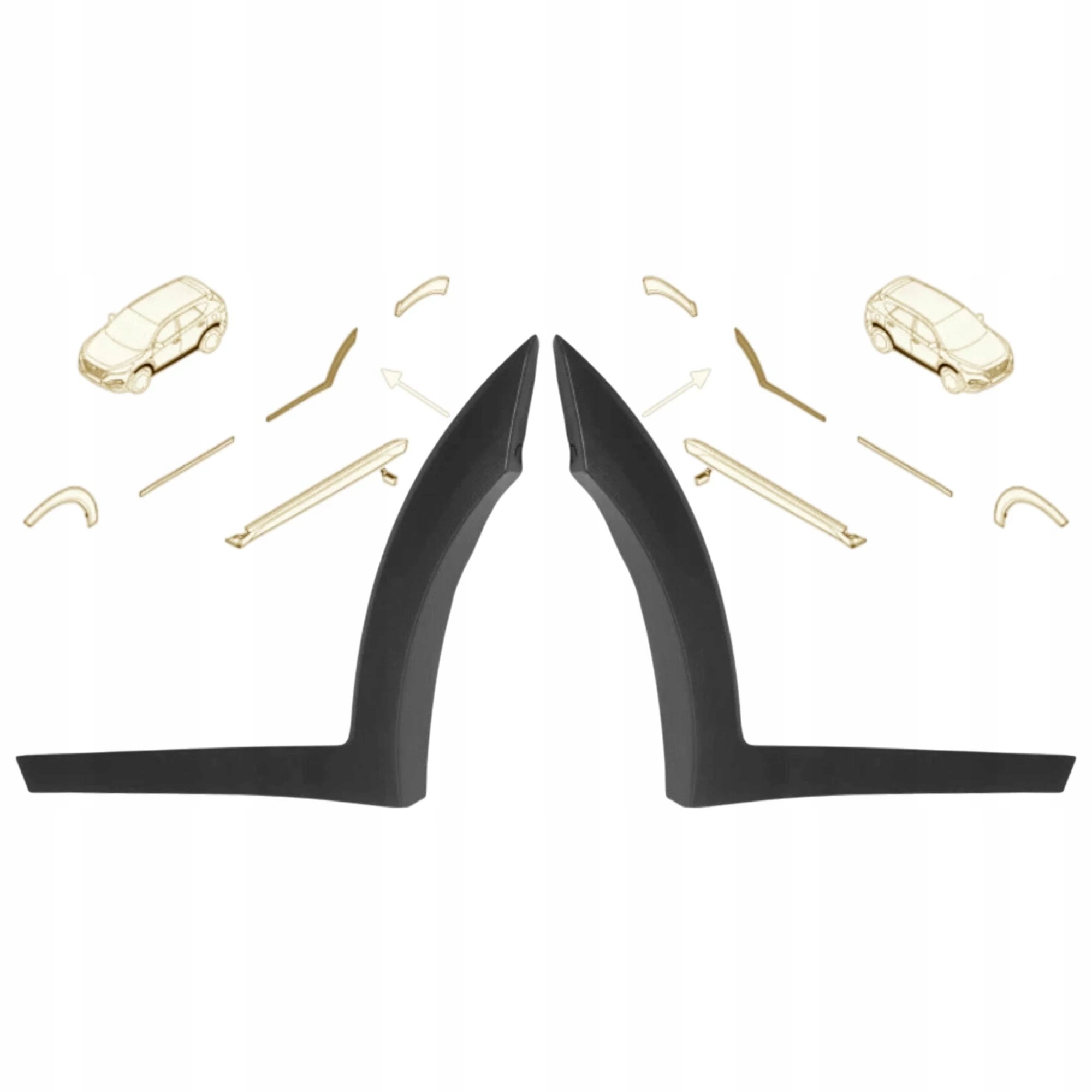 Hyundai Tucson Tl 2015-2020 Lišty Zadních Dveří Spodní Levá Pravá Sada