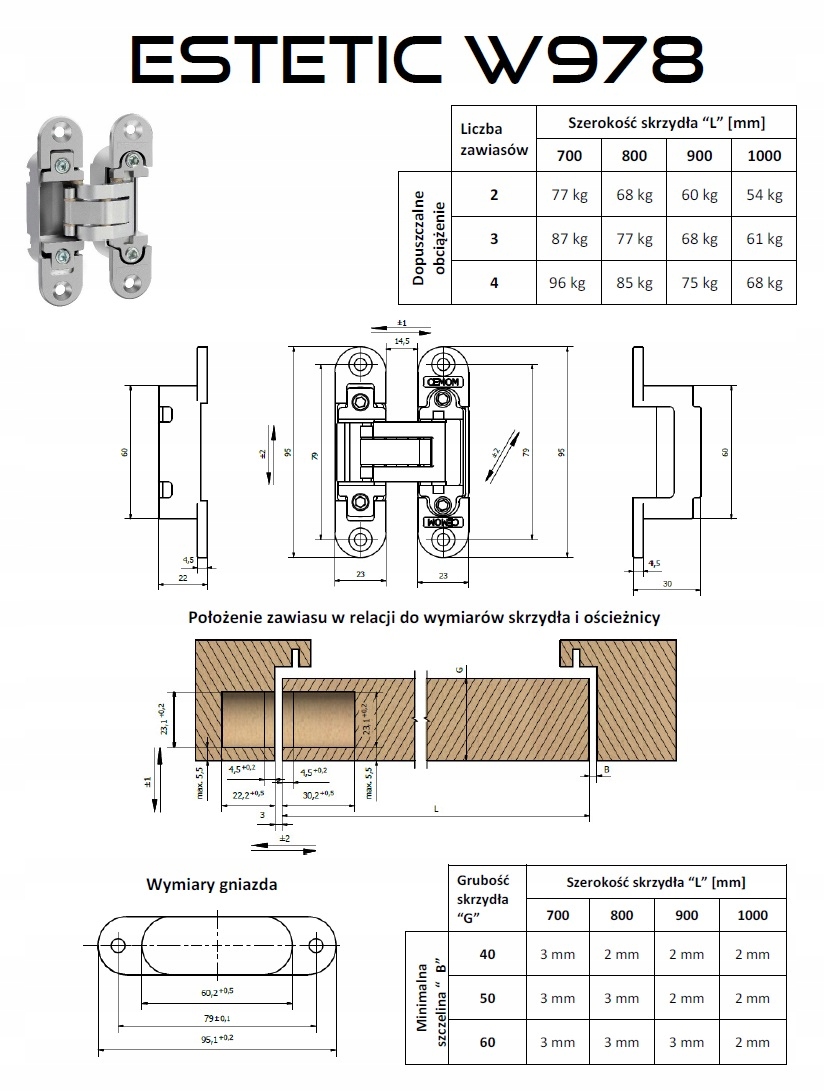 ZAWIAS ESTETIC W978 95mm Kod producenta W978