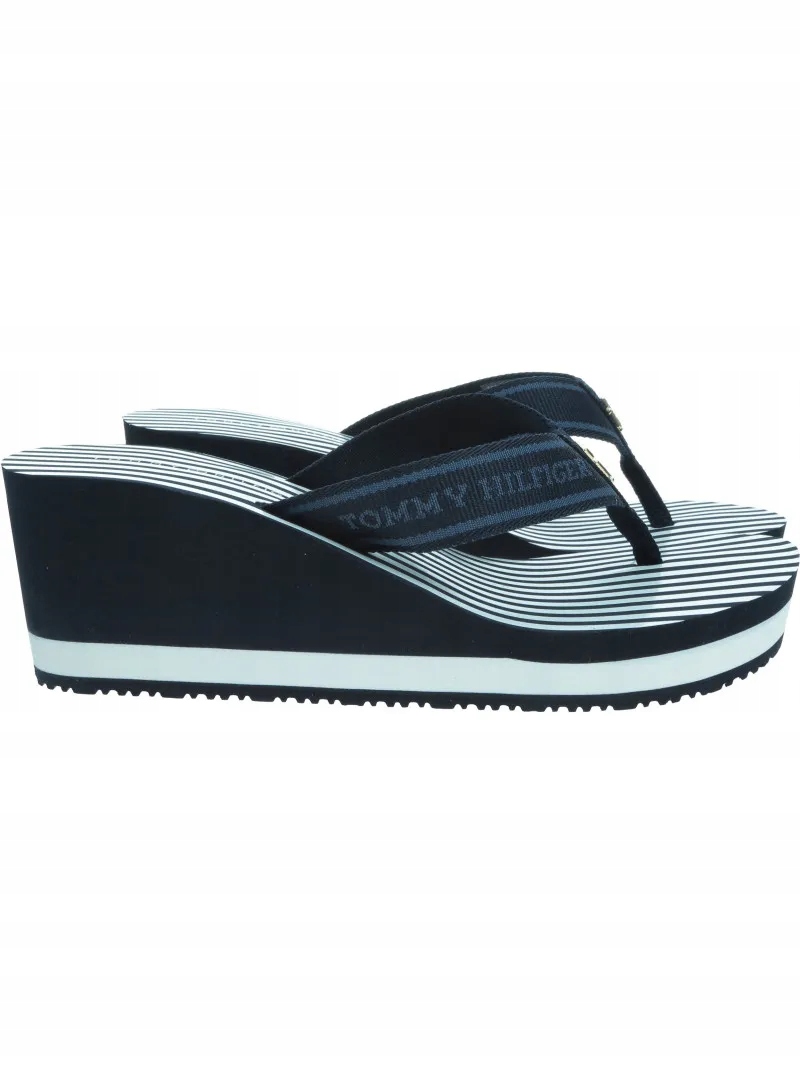 Žabky na podpatku Tommy Hilfiger Stripes Wedge Beach Sandal FW0FW08521 Dw