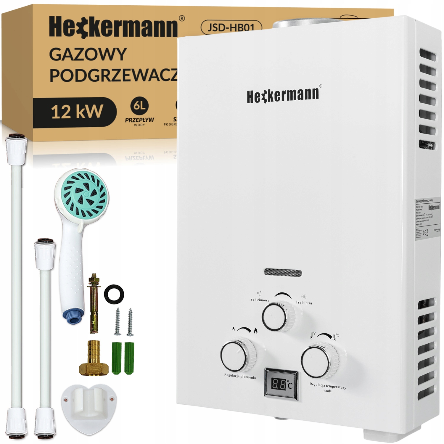 Prietokový Ohrievač Vody Plynový Bojler Na Tekutý Plyn Fľaše Lpg 6L 12KW