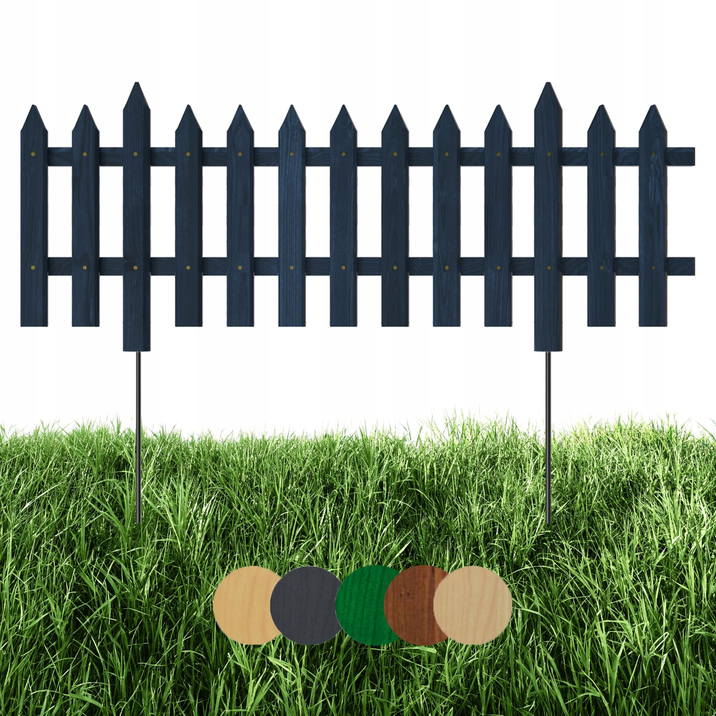 Zahradní plot dřevěný, záhonový, palisáda 100 x 30 cm Antracit