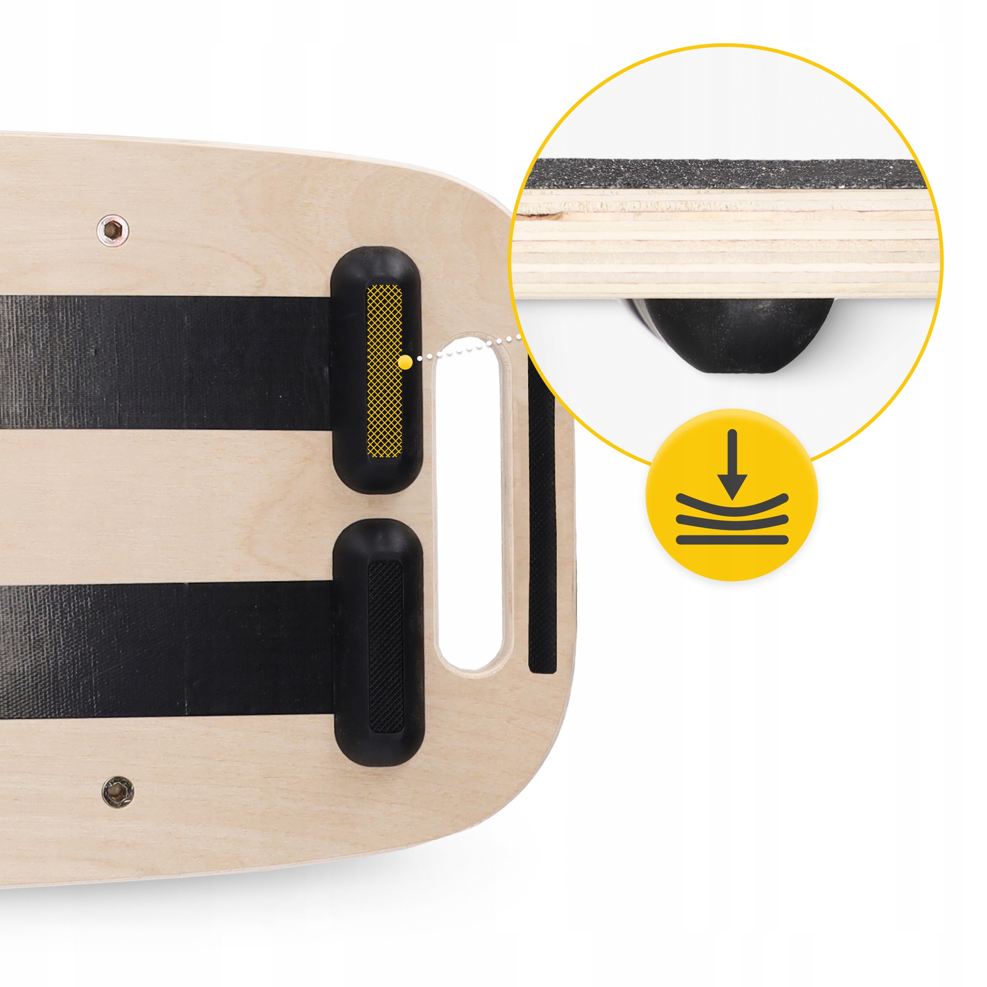 DESKA DO BALANSOWANIA TRENER RÓWNOWAGI DREWNIANA PLATFORMA BALANCE BOARD Szerokość deski 28.5 cm