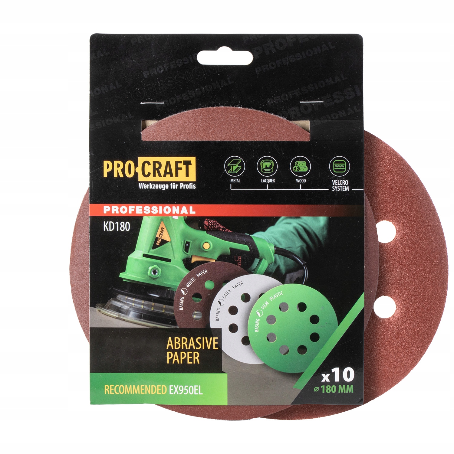 Papier ścierny 10 szt. Procraft KD180.60