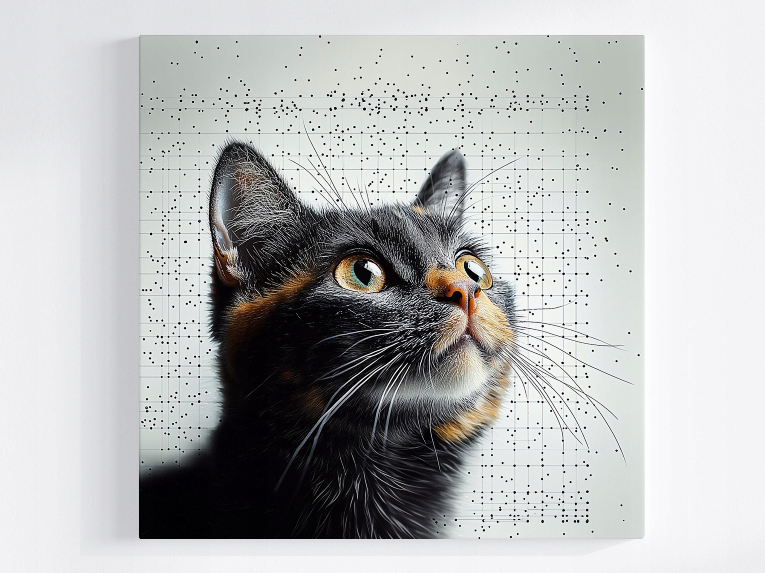 Obraz Na Plátně Canvas Portrét Zvíře Kočka Šikret Grafika Vzor 60x60