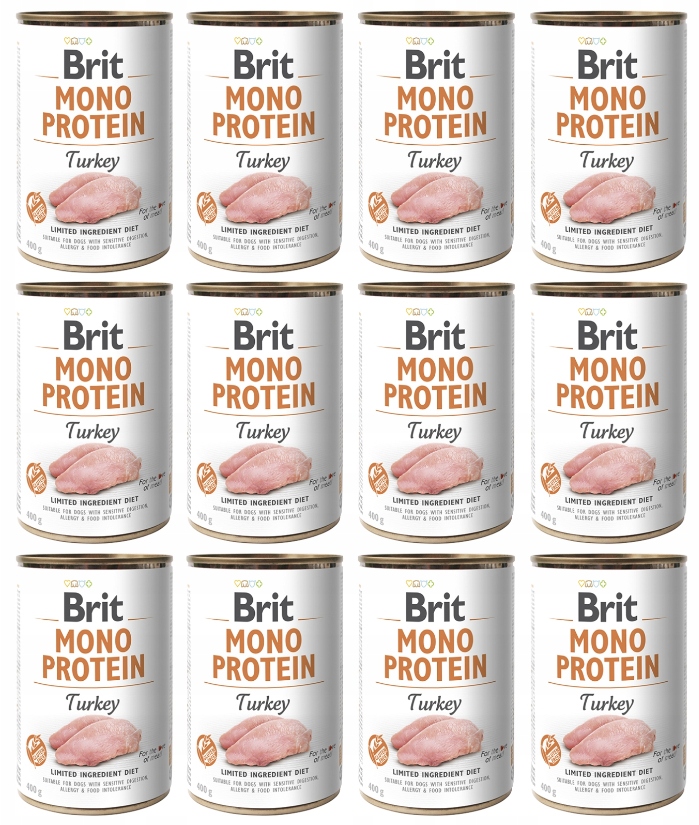 Levně Brit Mono Protein Turkey 12 x 400 g – s krůtím masem