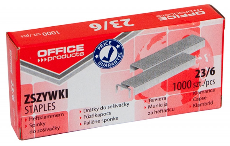 

Zszywki Office 23/6 1000 sztuk do 30 kartek
