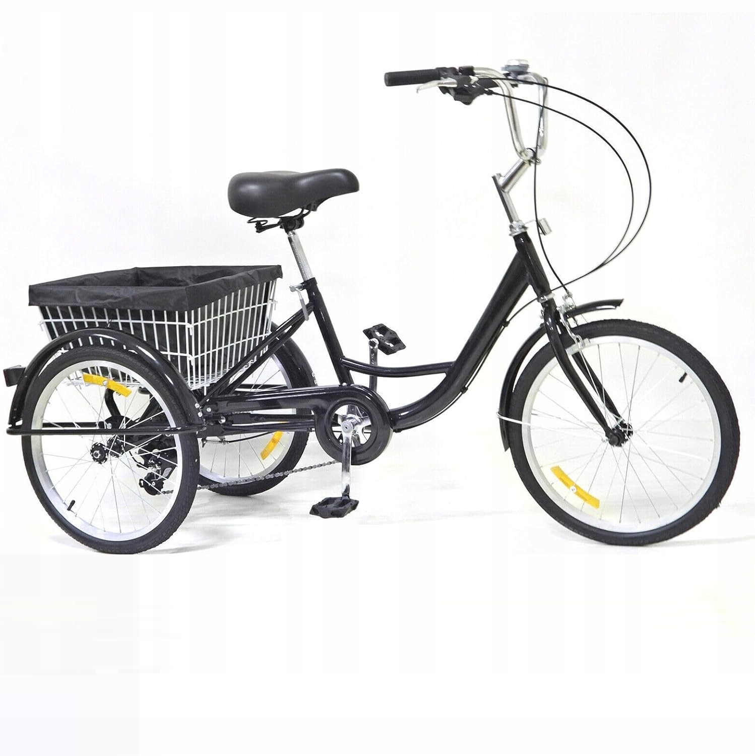 ROWER TRÓJKOŁOWY DLA DOROSŁYCH 20 CALI 8 BIEGÓW CZARNY Rozmiar ramy większa