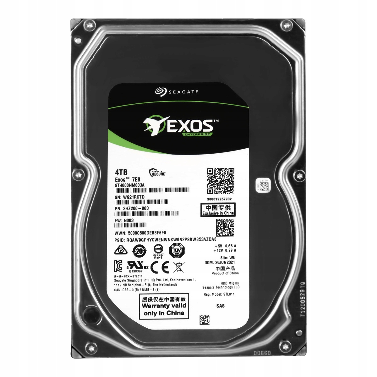 Seagate Exos 7E8 4TB 7.2K 256MB SAS-3 3.5'' ST4000NM003A