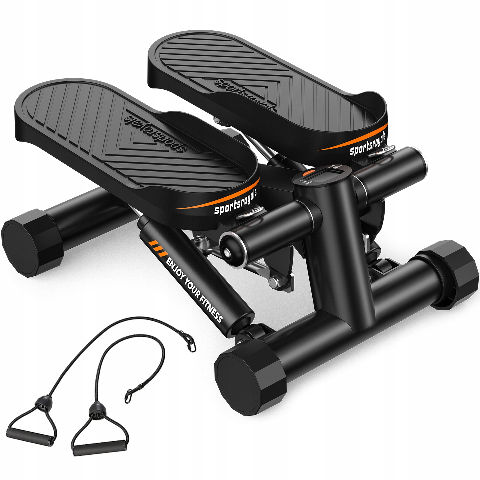 stepper Sportsroyals malý mini steper pro cvičení s odporovými páskami LCD