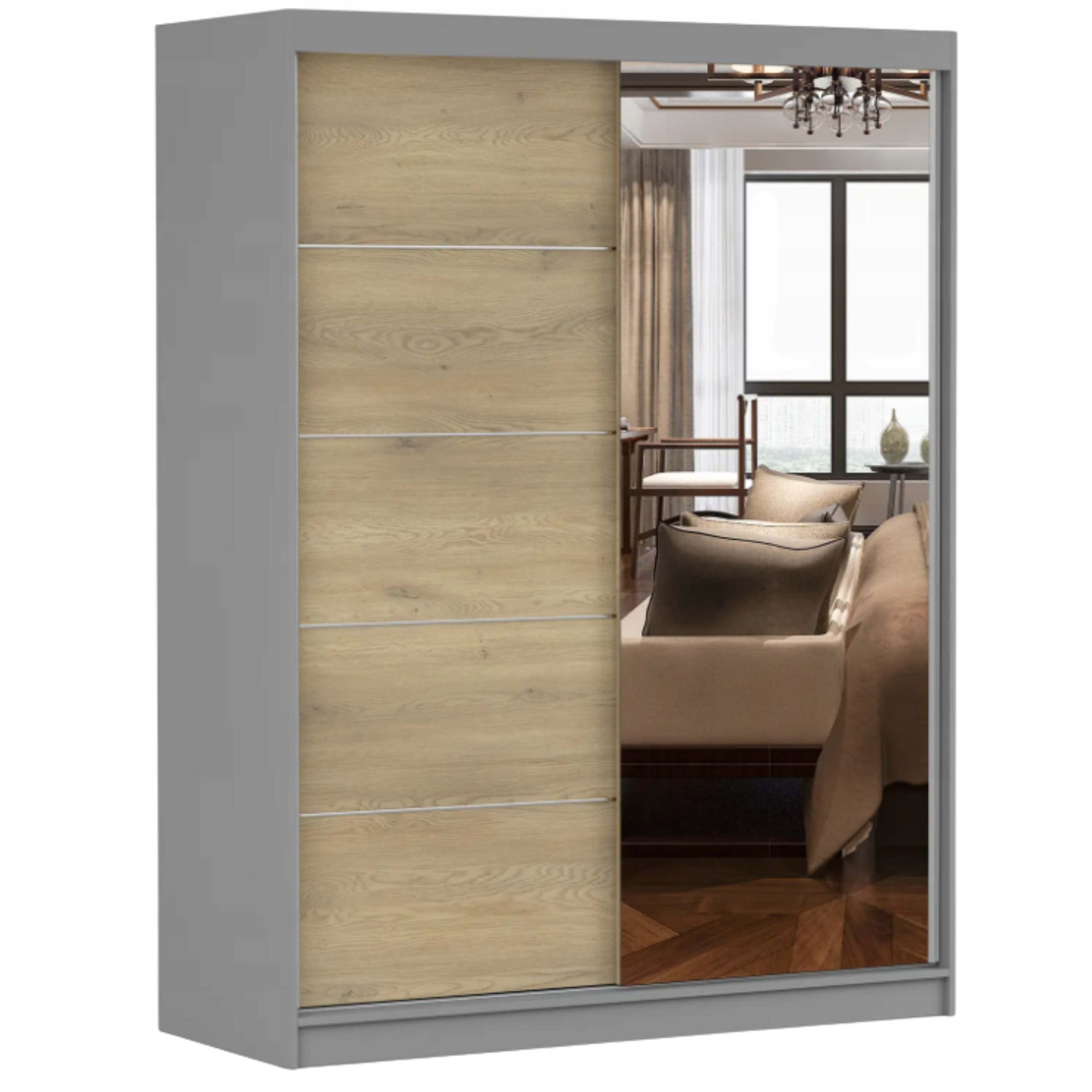 Skříň Vista 05 150x61 Šedá/cremona+zrcadlo police Výrobce