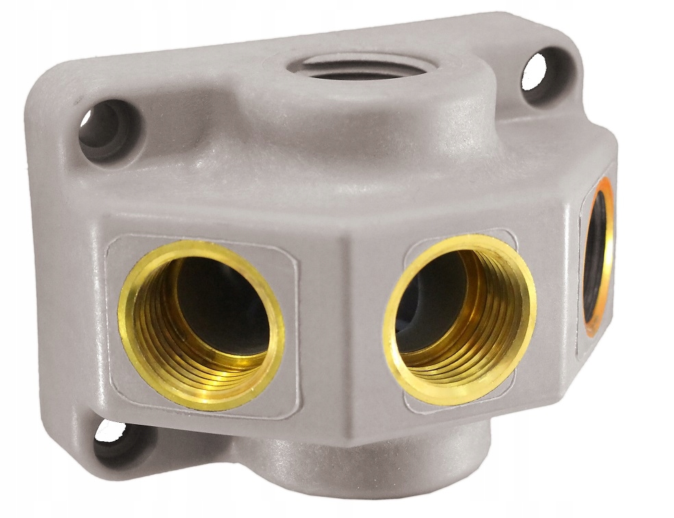 Rozdzielacz pneumatyczny kostka 3 x 1/2 1 x 3/4