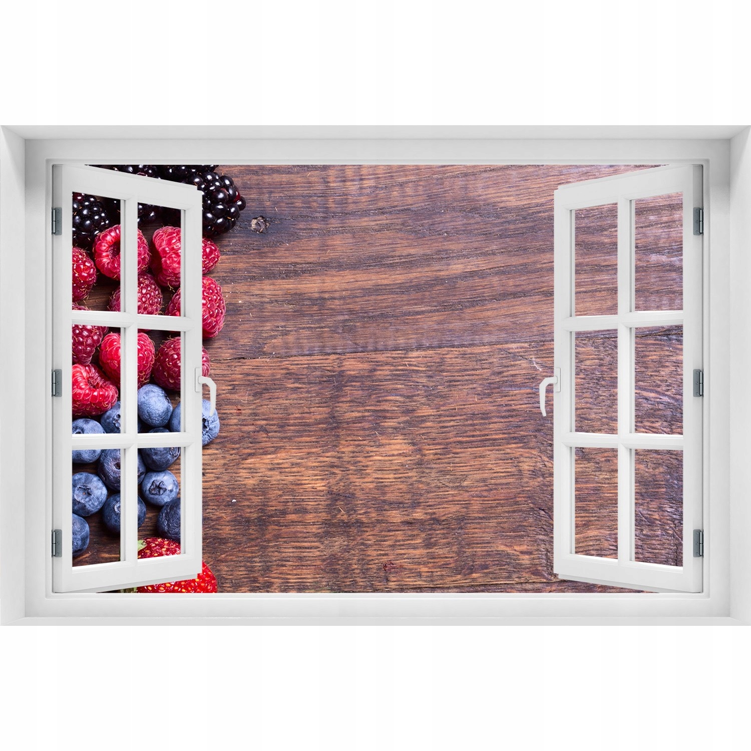 

3D Okno Naklejka na ścianę Owoce leśne 150x100