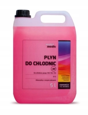 Płyn Do Chłodnic Mobil Medic G12 Czerwony 5L -35°C