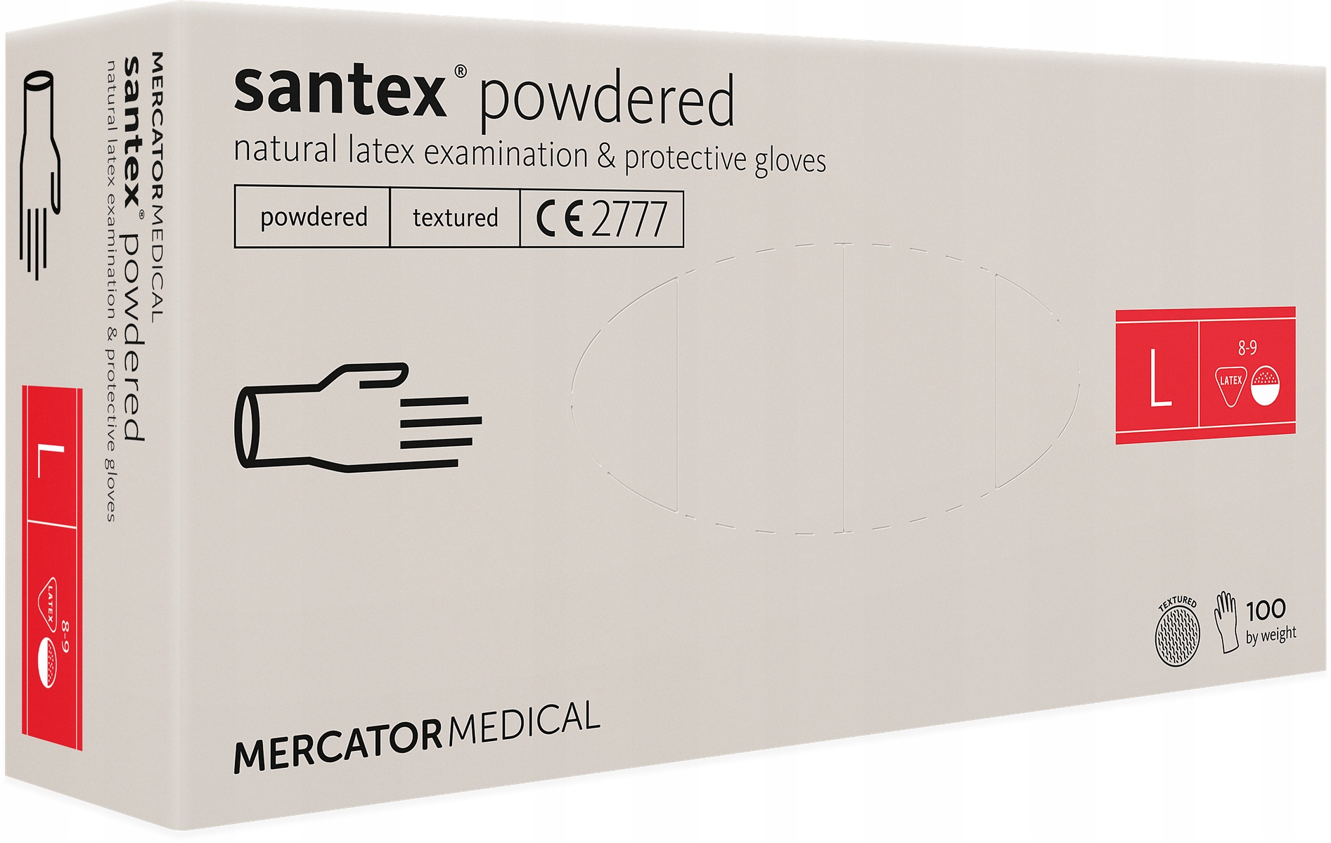 

Rękawice lateksowe pudrowane Santex L 100 szt.