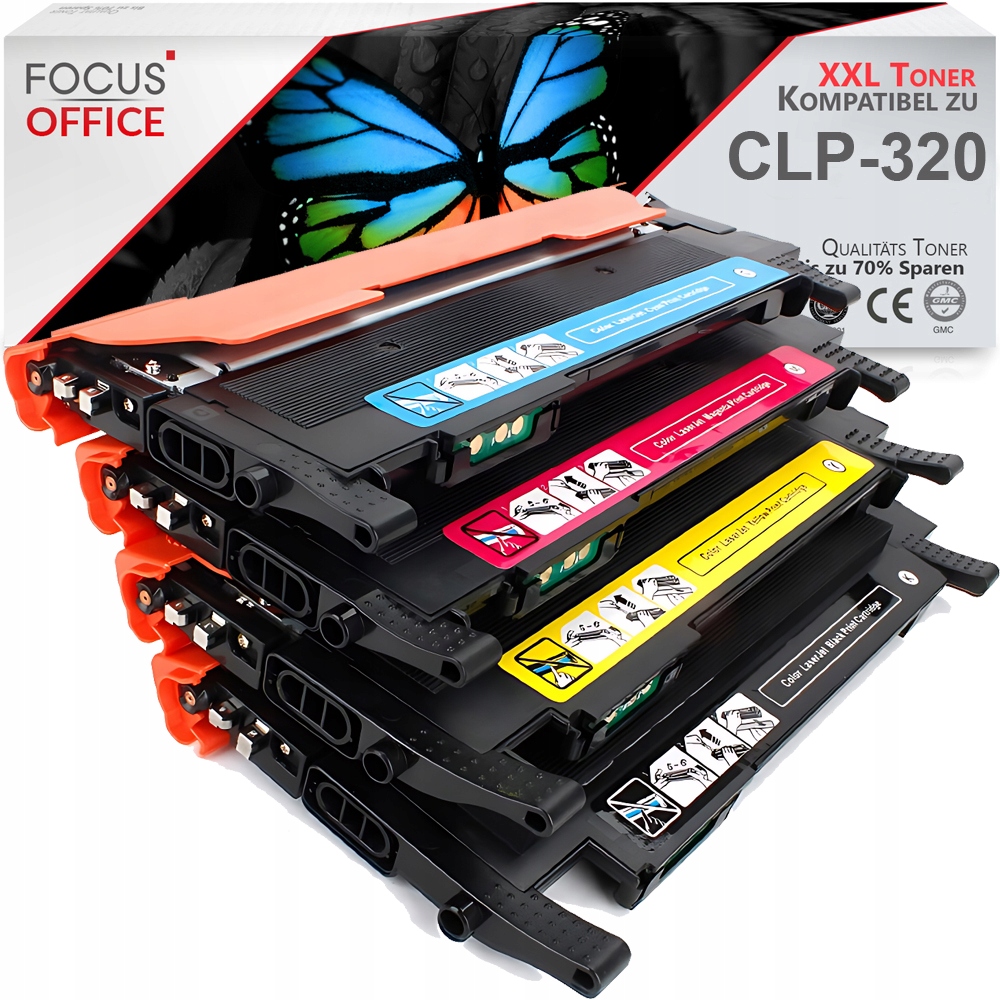 4x Toner CLP320 pro Samsung CLT-K4072S CLP325 CLX3180 CLX3185 CLX3185W 4072S