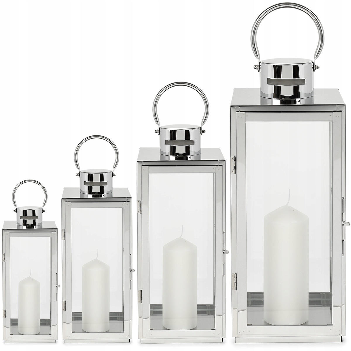 LATARNIE LAMPIONY ŚWIECZNIKI OGRODOWE KOMPLET 4szt Marka Sevico