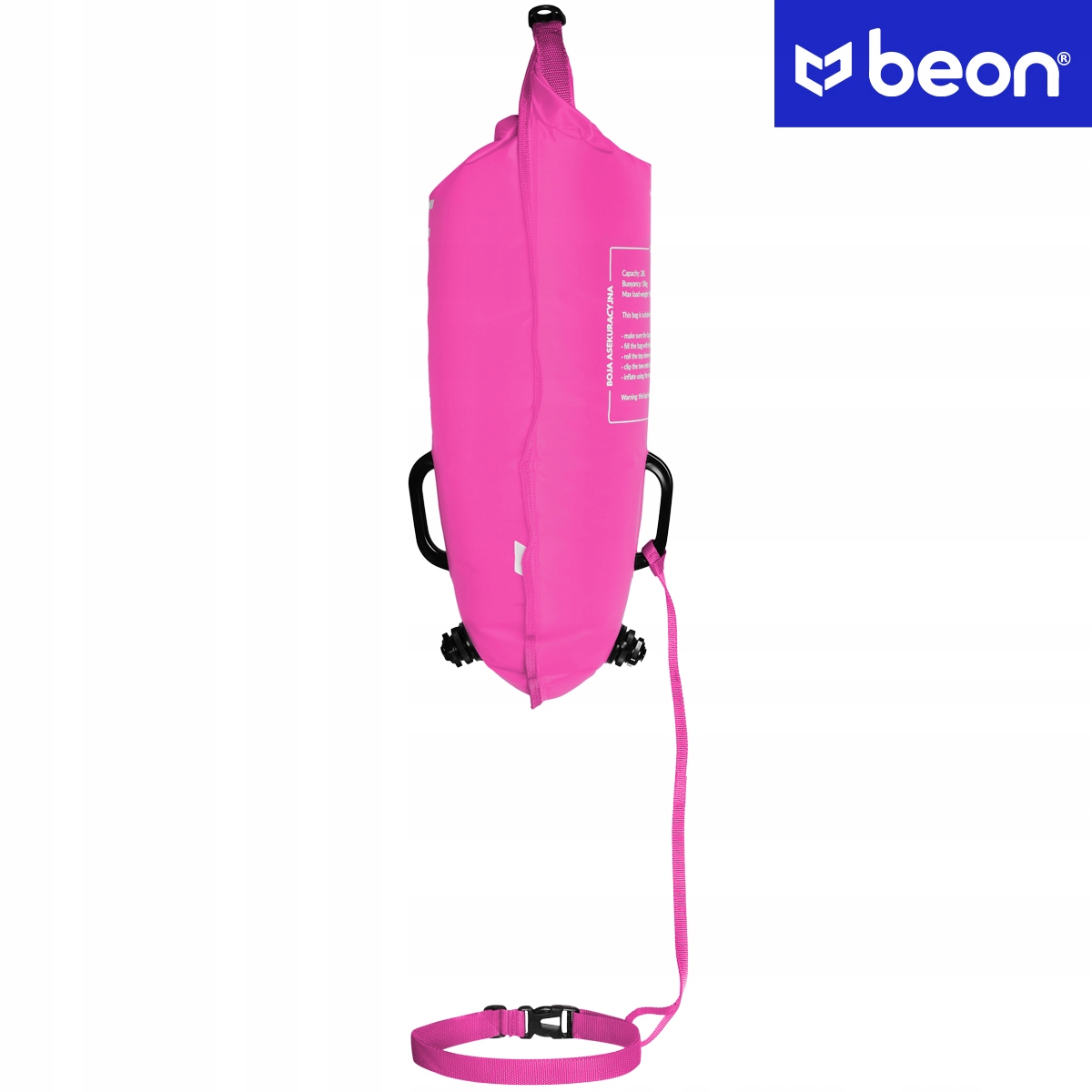 BOJKA DO PŁYWANIA BOJA ASEKURACYJNA TRIATHLONOWA DWUKOMOROWA RÓŻOWA BEON Kod producenta 5904107773599
