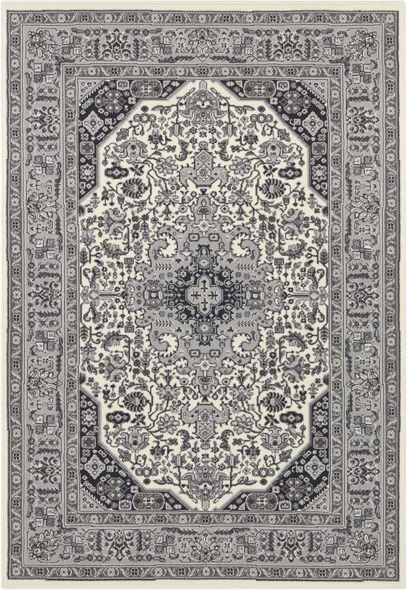 Koberec šedo krémový, tradiční s krátkým měkkým vlasem 80 x 150 cm