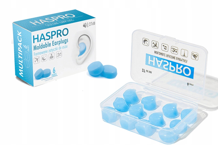 

Haspro Moldable Formowane zatyczki do uszu 6 par