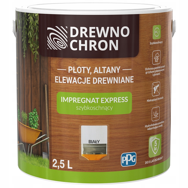 

Drewnochron Impregnat Express do drewna biały 2,5L