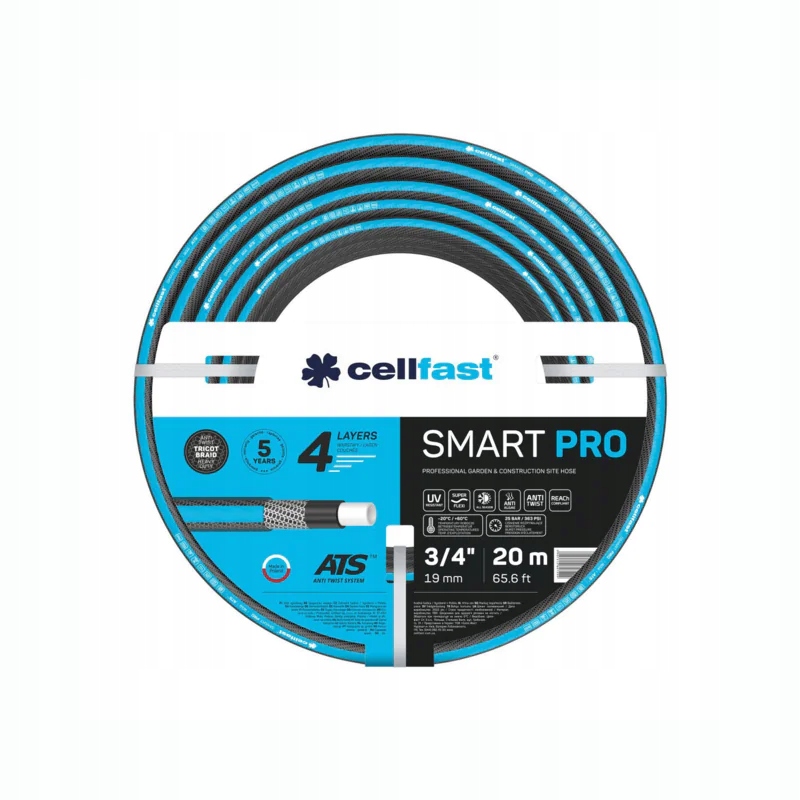Cellfast Wąż Ogrodowy Smart Pro Ats 4-W 3/4" 20m