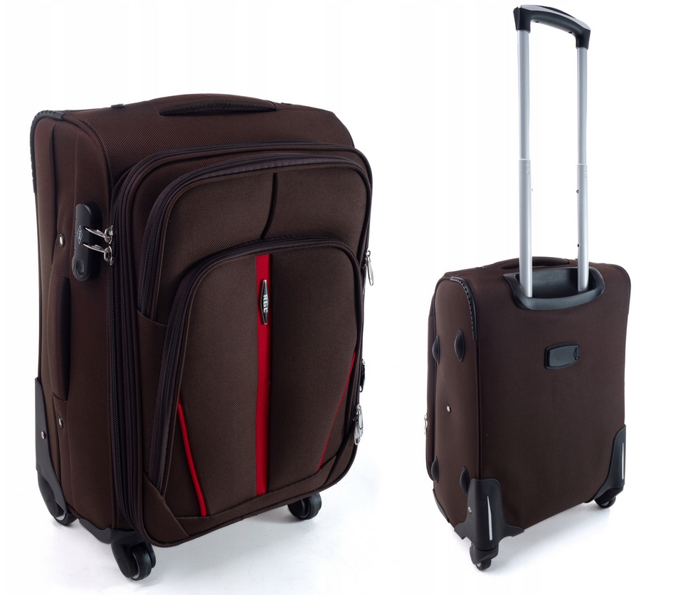 Walizka Mała Kabinowa Codura Materiałowa Bagaż Lot Lufthansa, Rgl Brązowa