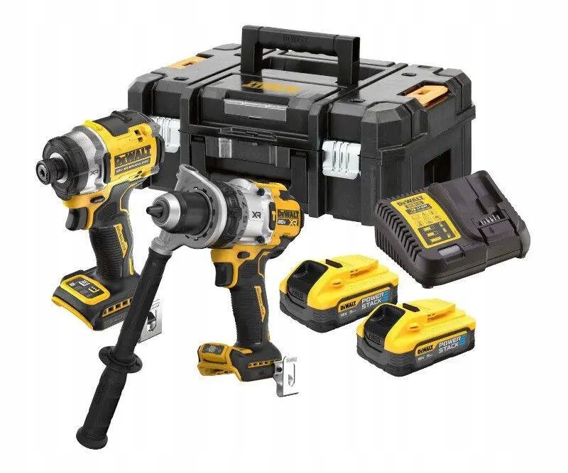 Zestaw elektronarzędzi DCD1007+DCF860 2x5Ah ładowarka ładowarka Dewalt