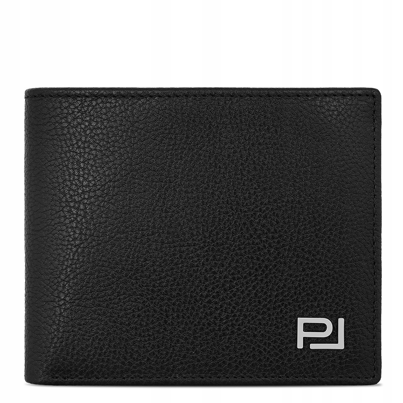 Skórzany portfel męski w kolorze czarnym z monogramem Pl Pako Lorente