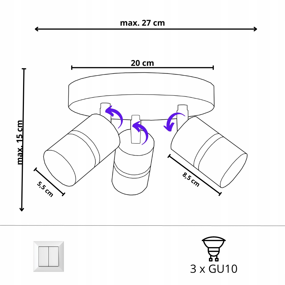 PLAFON TUBA METAL LAMPA SUFITOWA KINKIETOWA PL LED Marka inna