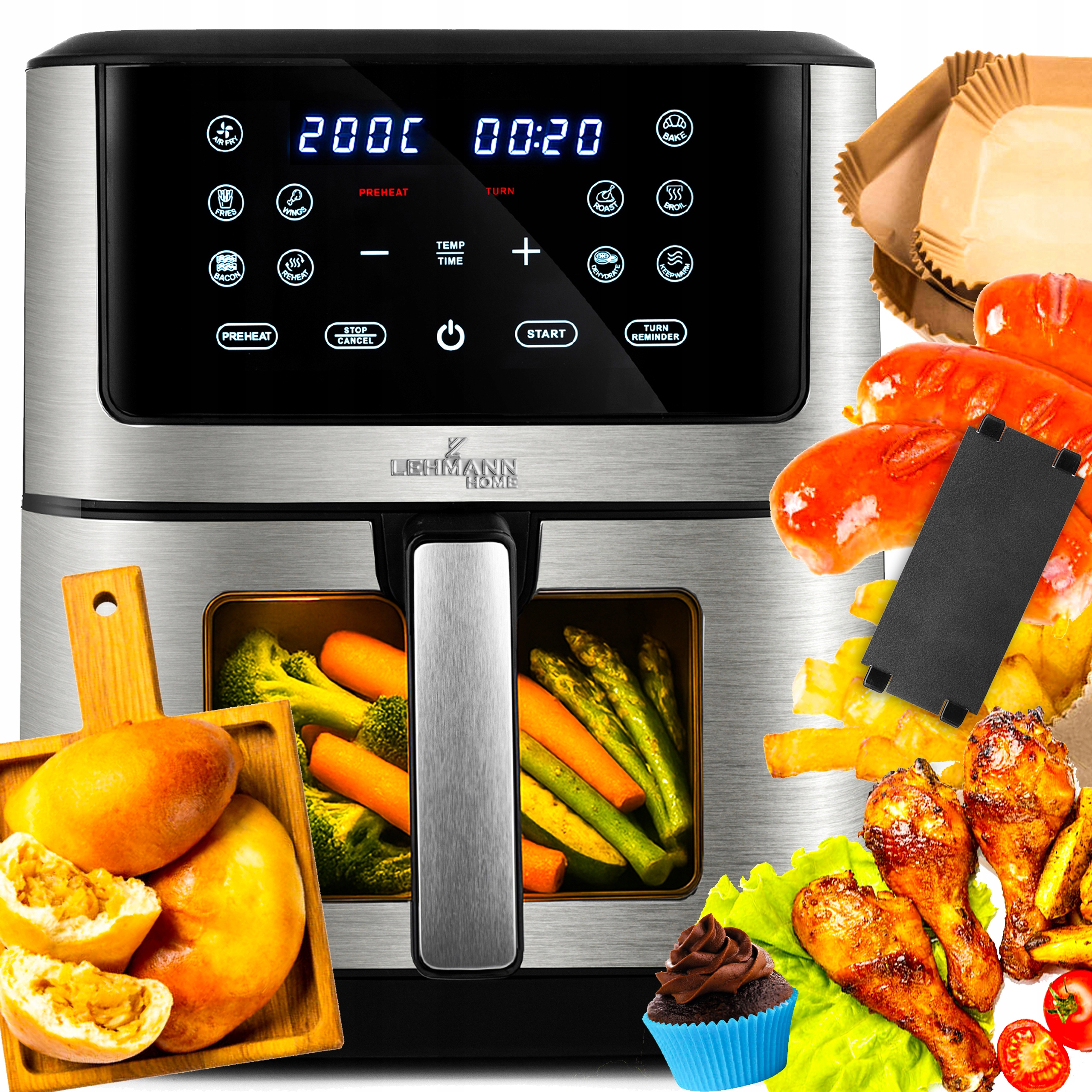 Fritéza Bez Oleja Fritéza Airfryer 8l Lehmann S Nepřilnavým Povrchom