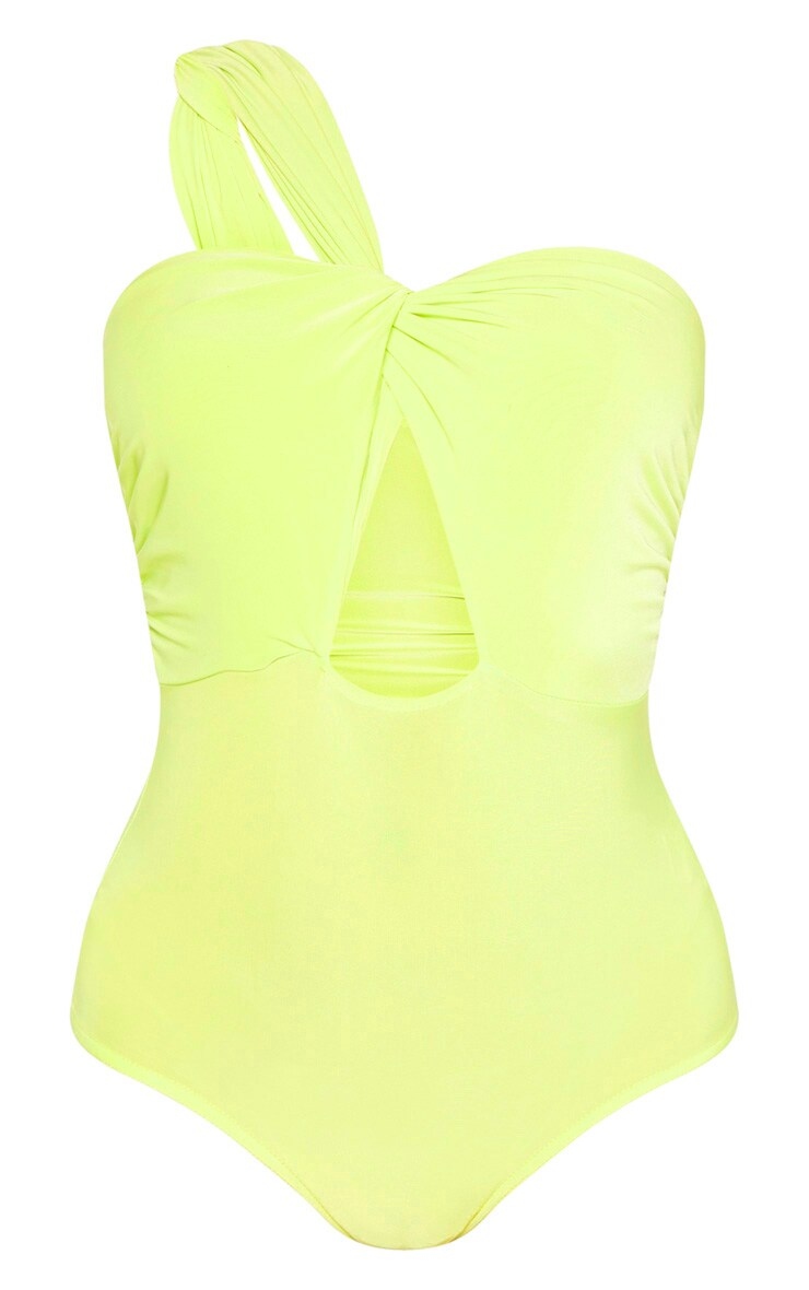 M46 body limonkowe asymetryczne 36 PLT Marka Prettylittlething