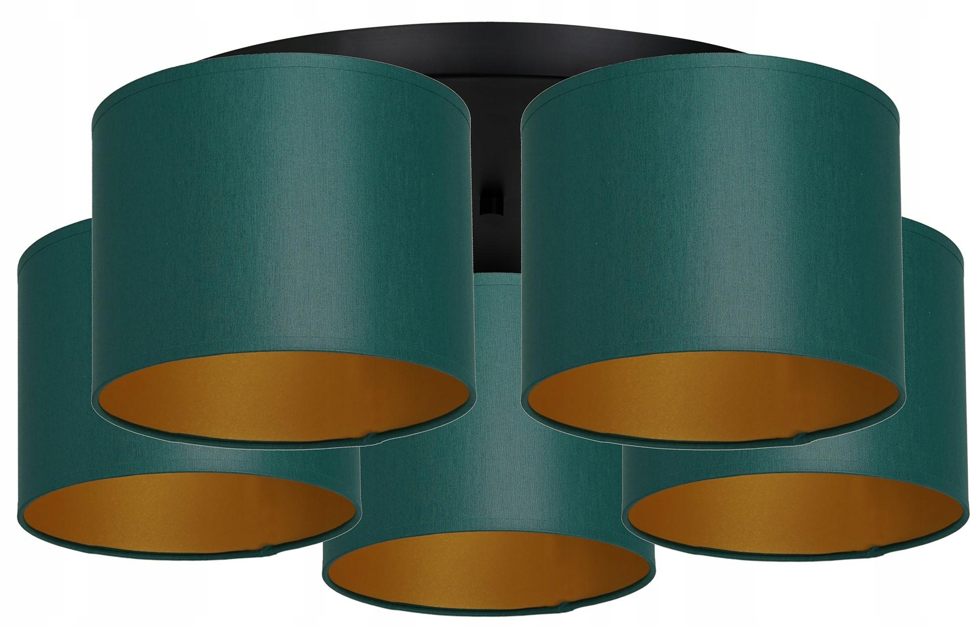 Stropná lampa Stropné Svietidlo Moderný Arden Zelený Zlatý Abažúr 5xE27 do obývačky