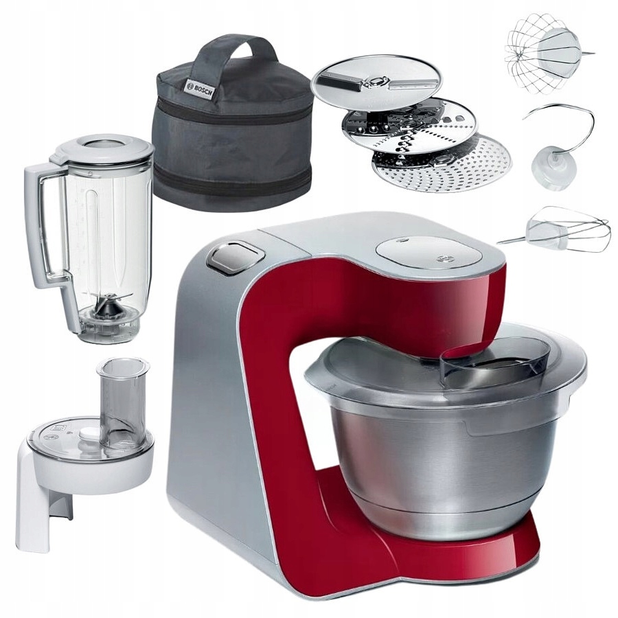 Planetární kuchyňský robot Bosch MUM58720 1000W Kráječ Blender červený
