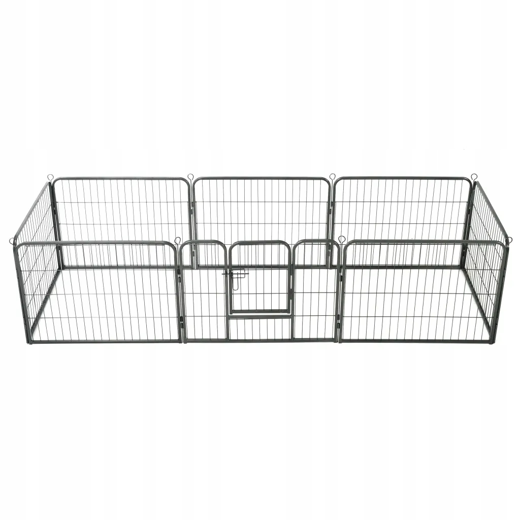 Levně Kotec pro psy, 8 panelů, ocelová, černá, 60 x 8