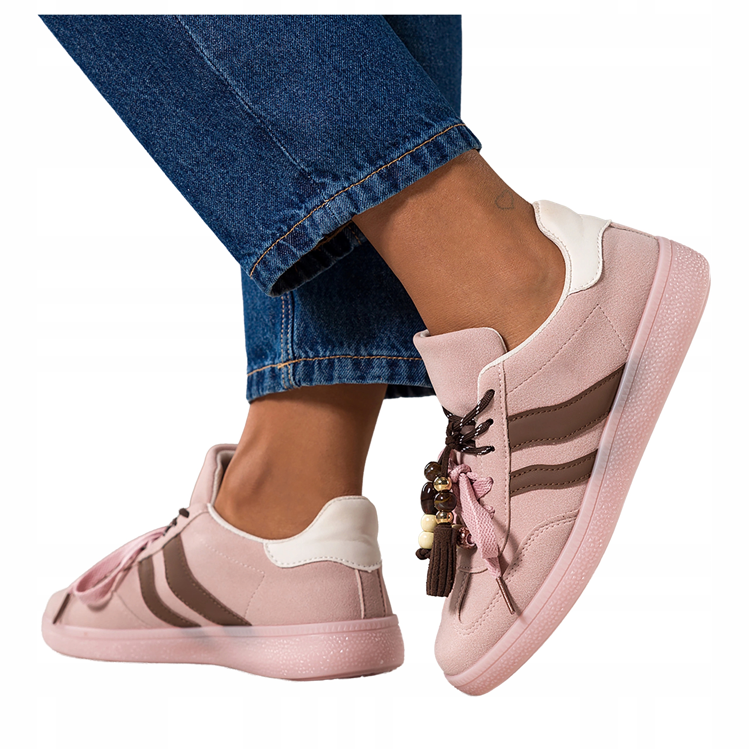 Dámské Tenisky Růžové Pohodlné Šněrovací Odnímatelná Sportovní ozdoba vel 37