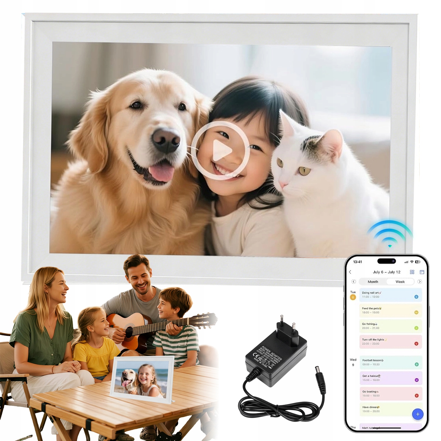 Rámeček Na Fotografie Fotorámeček Filmy Wifi 15.6 Palců Ips Dotykový 32GB