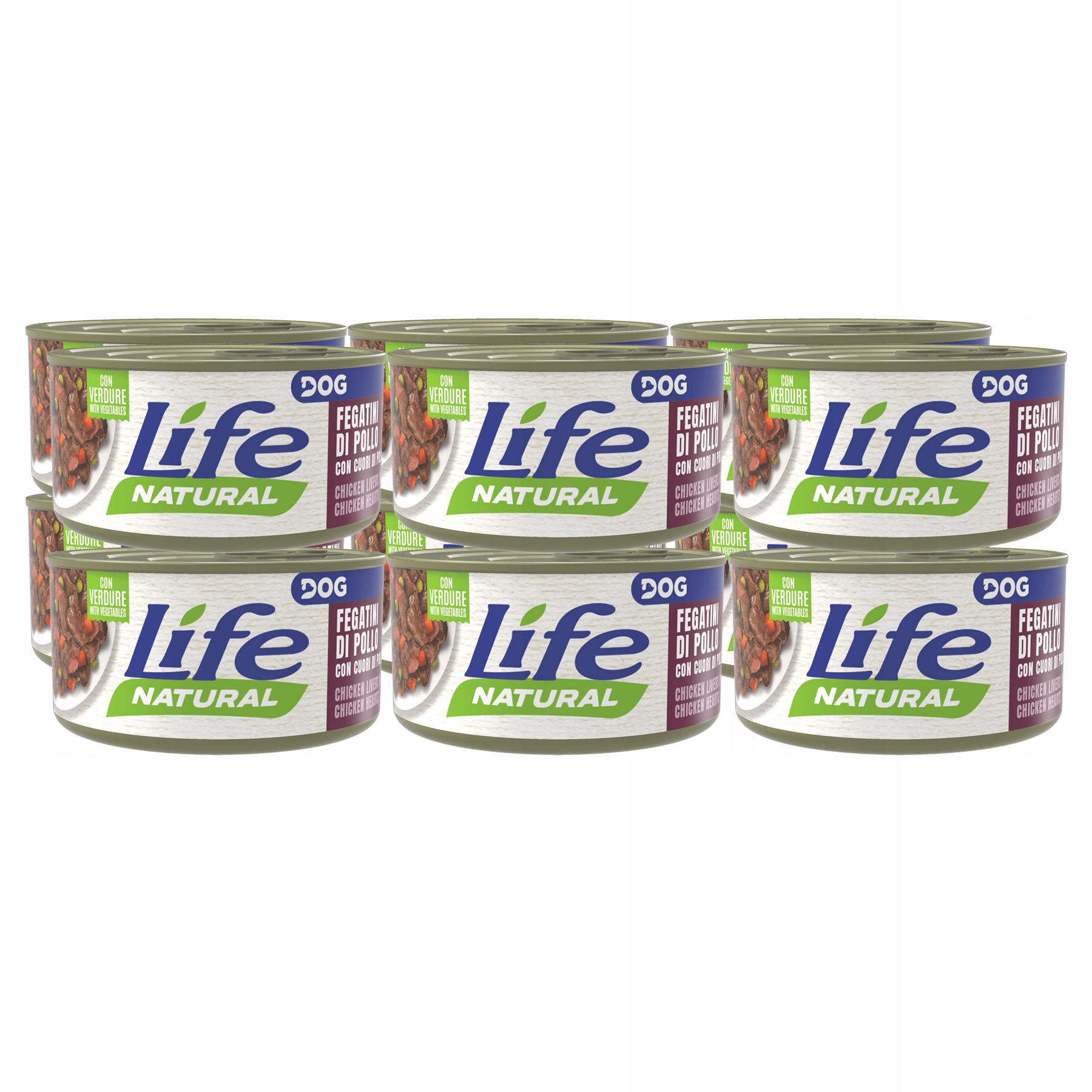 Life Dog Krmivo Set 12x90g Kuřecí vata Srdce Zelenina