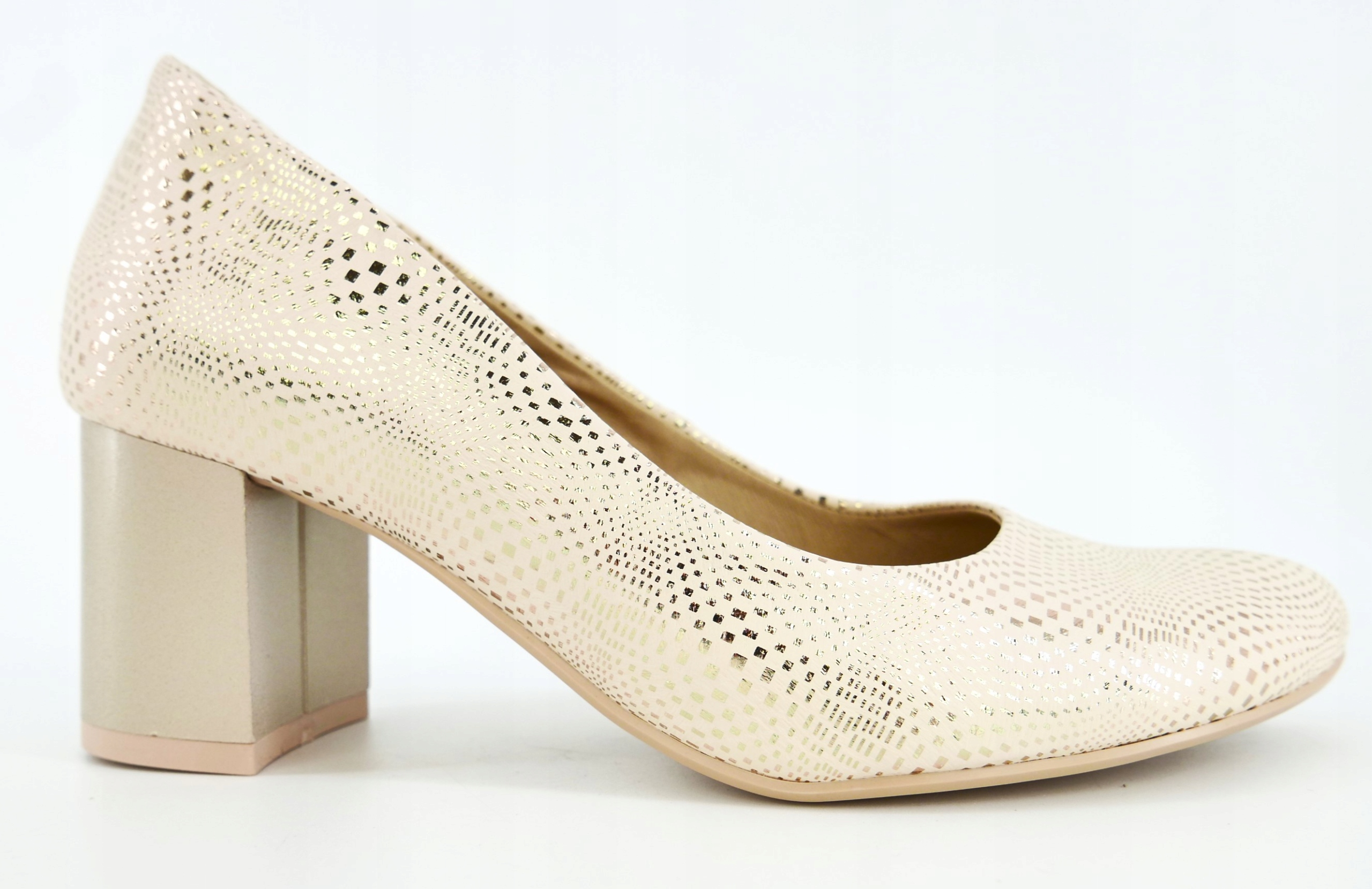 Skorpio Polské Zlaté Lodičky Na Podpatku R37