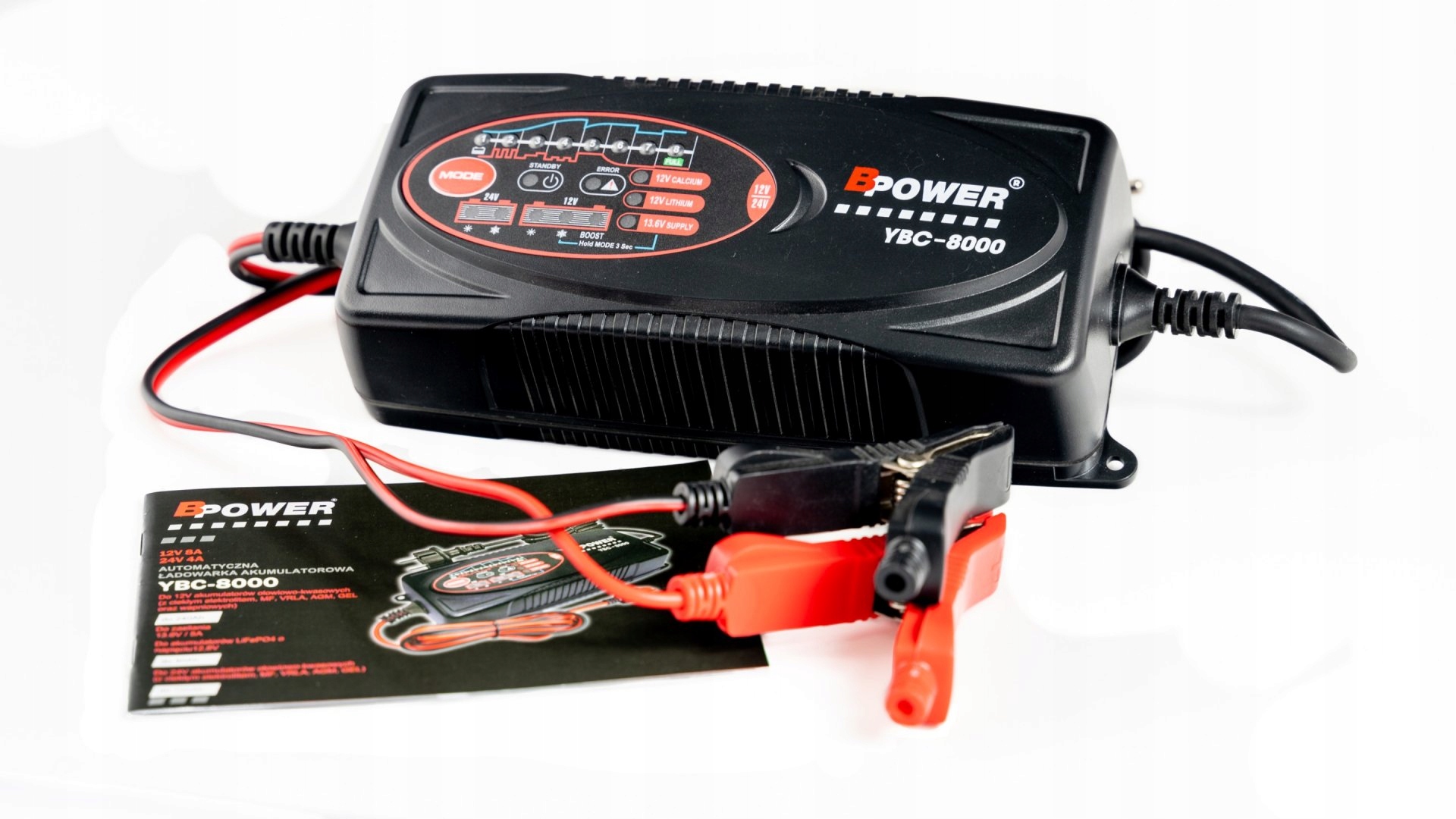 

Ładowarka Automatyczna YBC8000 12/24V 8A LiFePO4