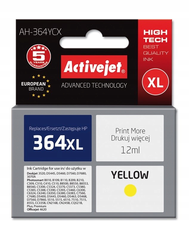 Tusz Activejet AH-364YCX Hp 364XL CB325EE; żółty
