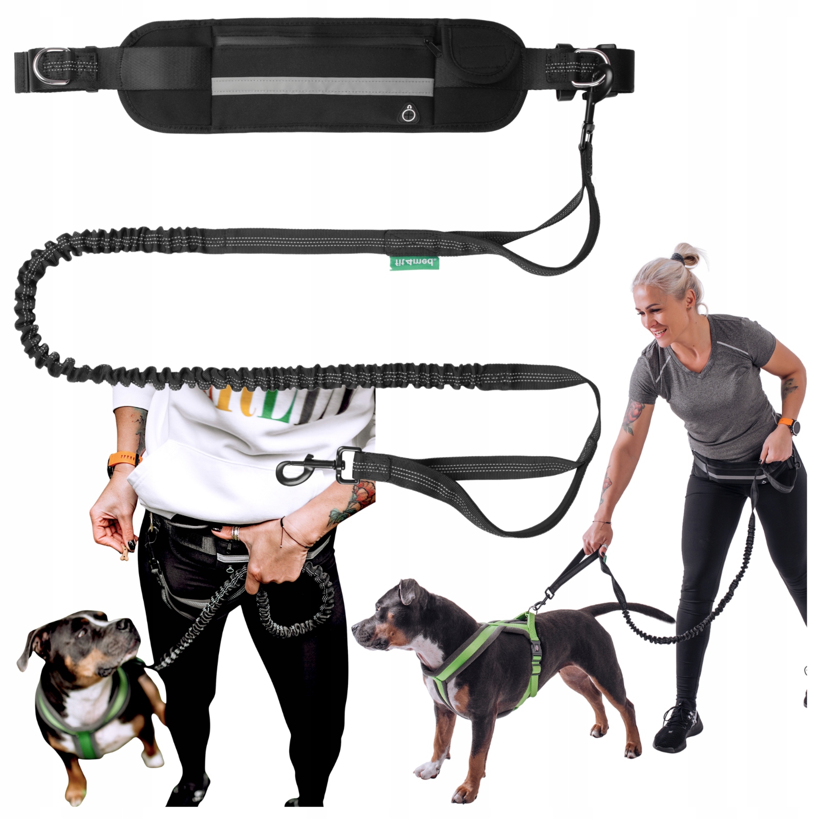 Levně Vodítko Sportovní Bederní Pás Ledvinka Regulovatelná Tlumič Silná pro psa 50 kg