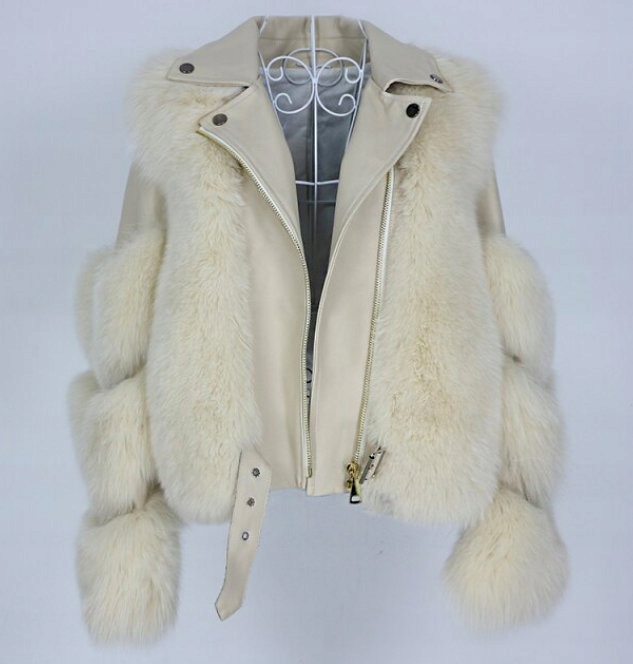 LUX Ramoneska Skóra naturalna Futro z Lisa 36 S Rozmiar 36