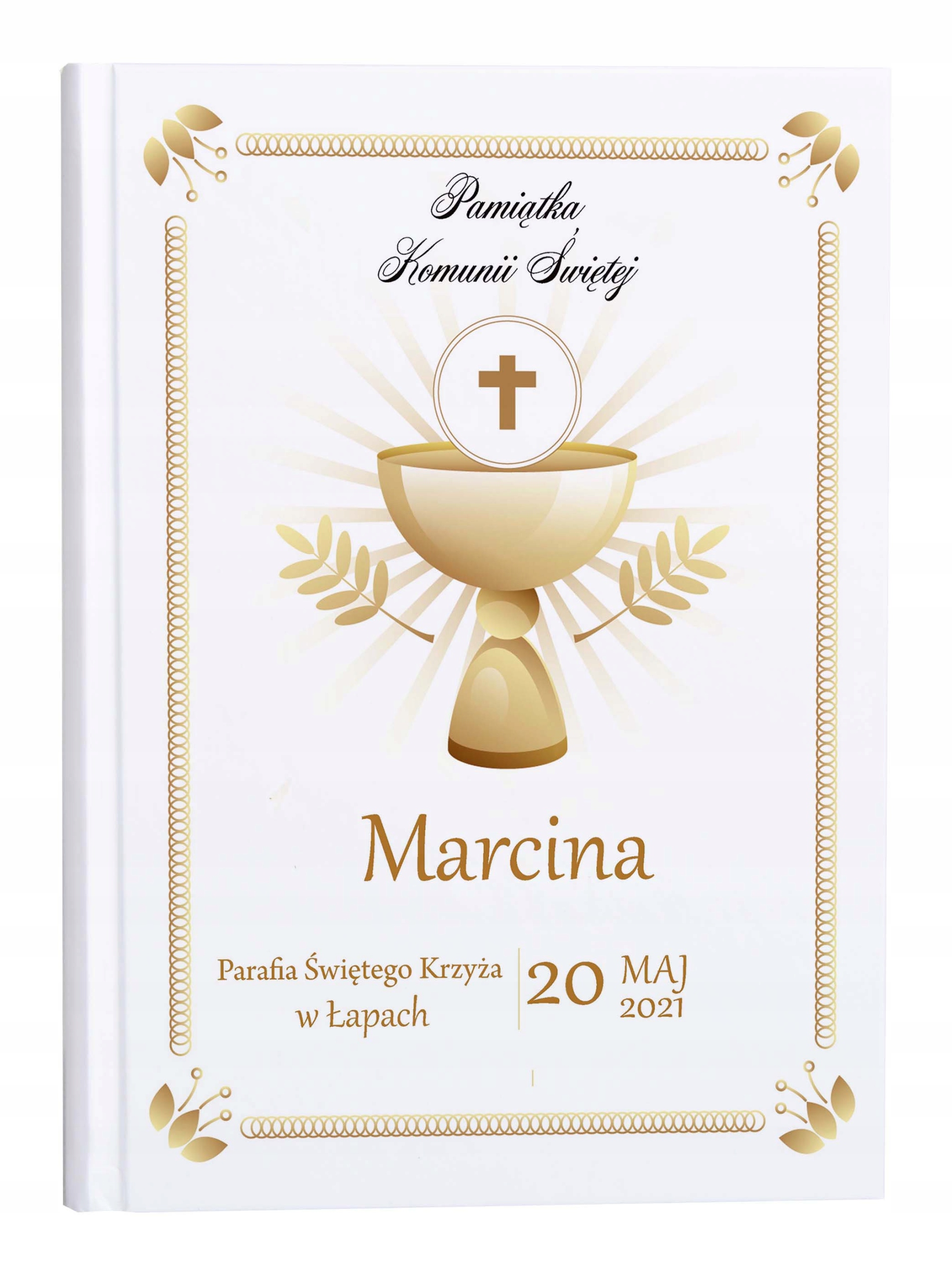 BIBLIA Z EKO SKÓRY KOMUNIA CHRZEST PERSONALIZOWANY