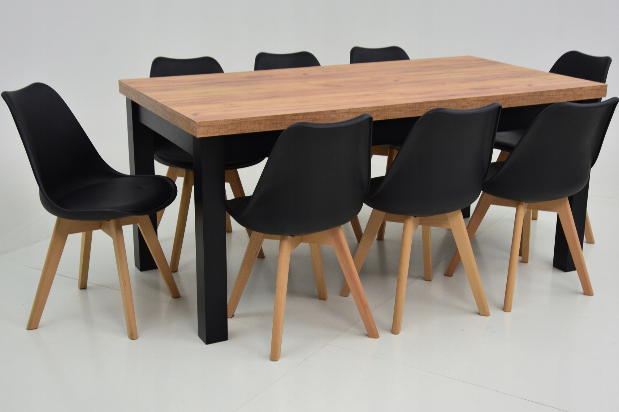 Zestaw 8 krzeseł KUBEŁKOWYCH i ROZKŁADANY stół 3m Marka inna