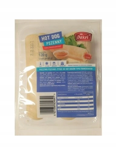 Levně 9x Pšeničné párky v rohlíku (hot dog) 2x60g Dakri